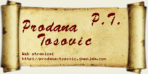 Prodana Tošović vizit kartica